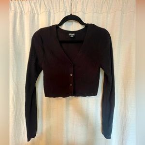 Cropped Button-Up Sweater